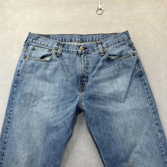 Levis 569 Loose Straight Fit Mens Jeans W34 L32 Light Wash Denim Blue - Picture 7 of 14